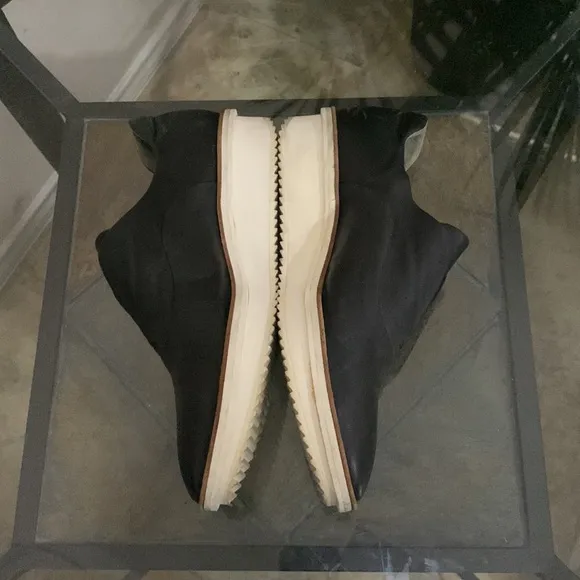 REED KRAKOFF LEATHER BLOCK HEEL LOAFERS