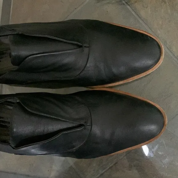 REED KRAKOFF LEATHER BLOCK HEEL LOAFERS