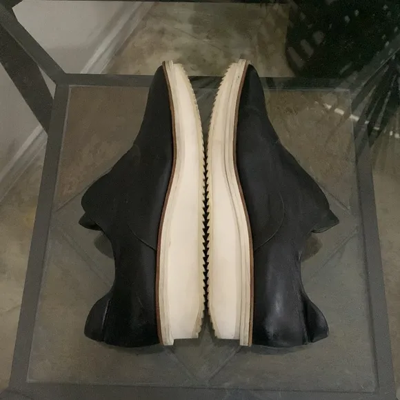 REED KRAKOFF LEATHER BLOCK HEEL LOAFERS