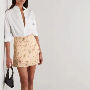 Reformation Benson Floral-Print Silk-Satin Mini Skirt in Vivian