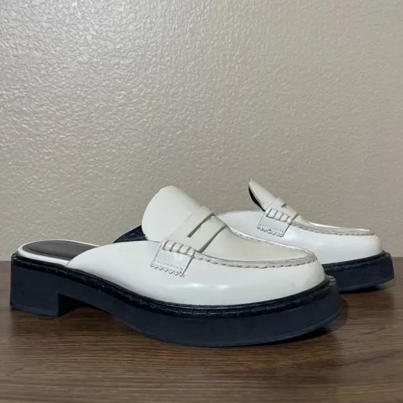 Reformation Women's White Slip-On Loafers