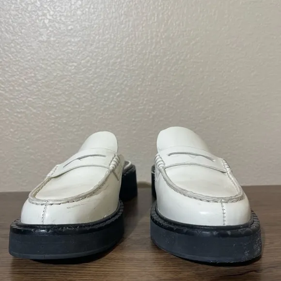 Reformation Women's White Slip-On Loafers