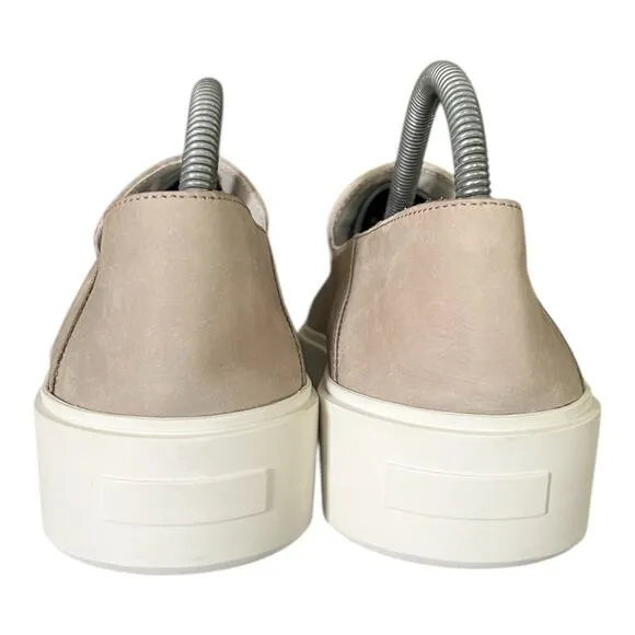 REISS Acer Nubuck Shoes Men Size 8 Slip-on Mushroom Loafers EU39