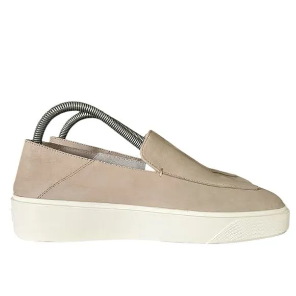 REISS Acer Nubuck Shoes Men Size 8 Slip-on Mushroom Loafers EU39