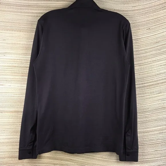 REISS BARON MERCERISED JERSEY BUTTON DOWN SHIRT IN BROWN Size  XS
