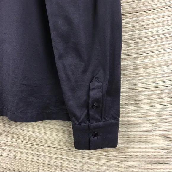REISS BARON MERCERISED JERSEY BUTTON DOWN SHIRT IN BROWN Size  XS