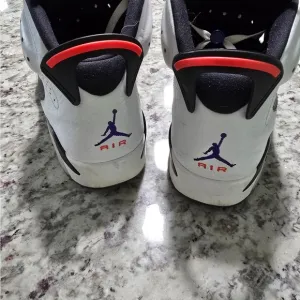 Retro Jordan Flight Sneakers with Red and Black Accents
