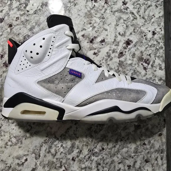 Retro Jordan Flight Sneakers with Red and Black Accents