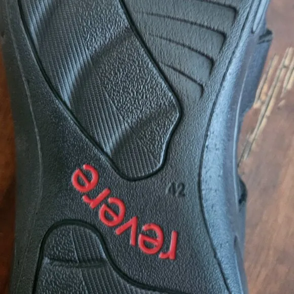 Revere Leather comfy black outdoor Arch Support Slip Resistant velcro sandals 11