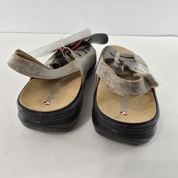 Revere Olympia Metallic Sandals Velcro Back Strap Strappy Leather NEW Size 39