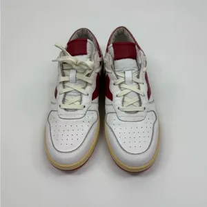 RHUDE Distressed Leather White and Red Men's Sneakers