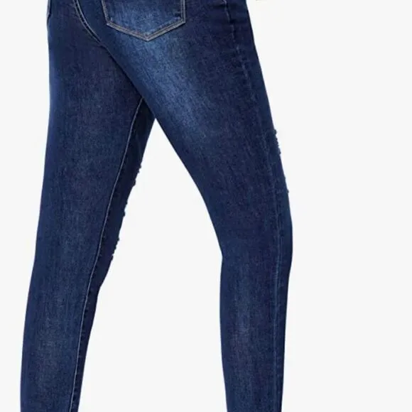 Ripped Skinny Jeans High Waist Distressed Stretchy