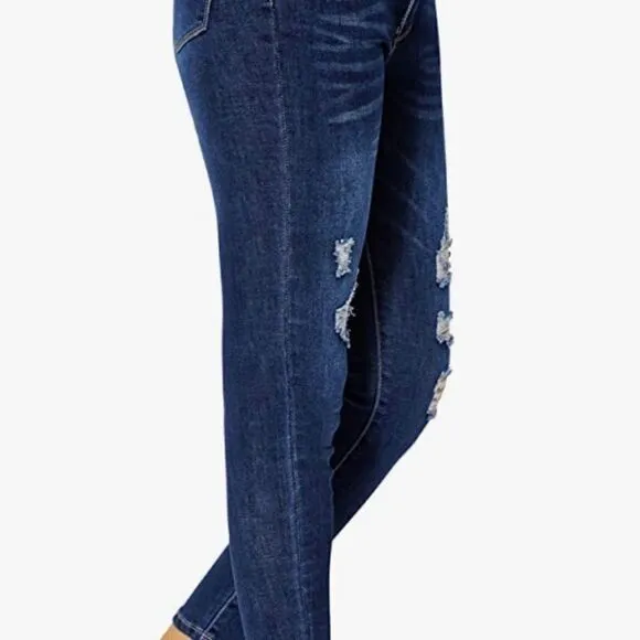 Ripped Skinny Jeans High Waist Distressed Stretchy