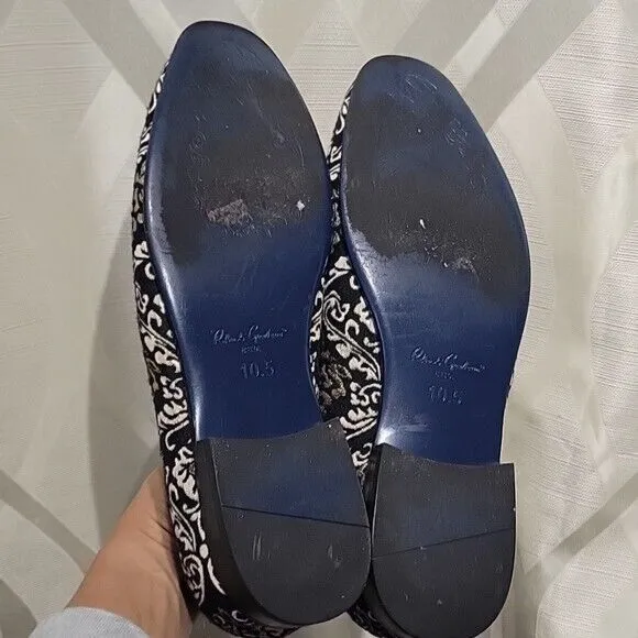 Robert Graham Gibbons RG5243S Mens 10.5 Black Jacquard Smoking Slipper Loafer