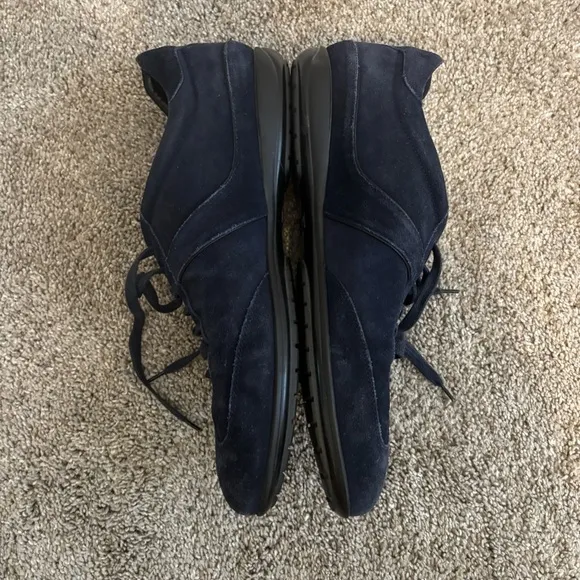 Roberto Cavalli Suede Navy Blue Casual Sneakers Size EU 43 US 9