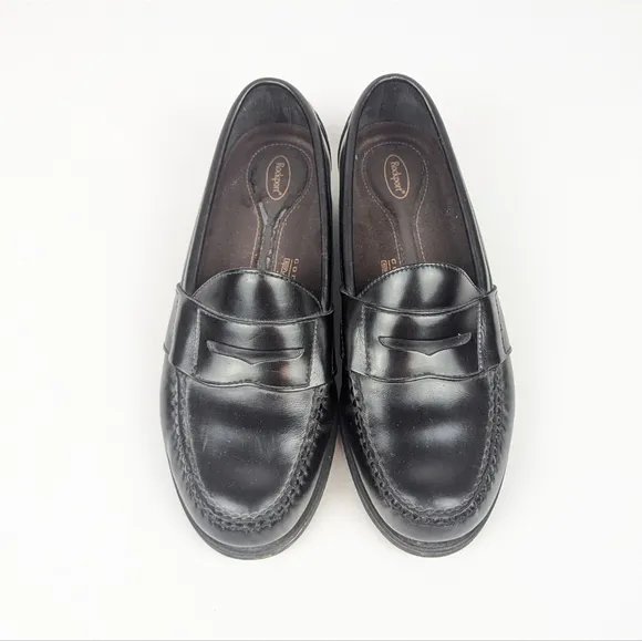 Rockport Black Logan Leather Penny Loafers Size 9