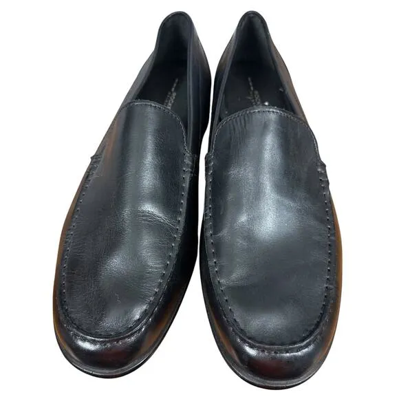 Rockport Classic Venetian Loafers Black Leather Lightweight Slip On Shoes 12 W