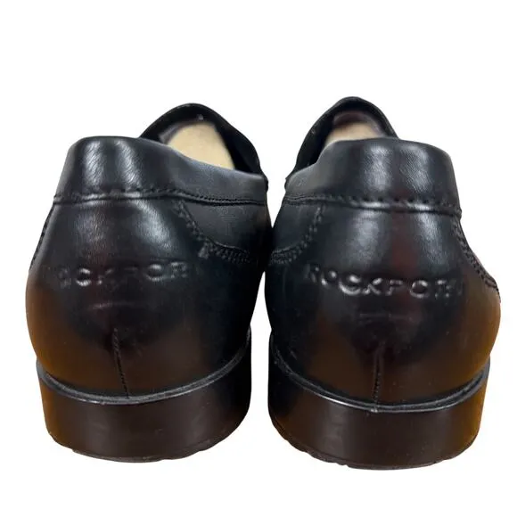Rockport Classic Venetian Loafers Black Leather Lightweight Slip On Shoes 12 W