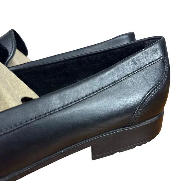 Rockport Classic Venetian Loafers Black Leather Lightweight Slip On Shoes 12 W