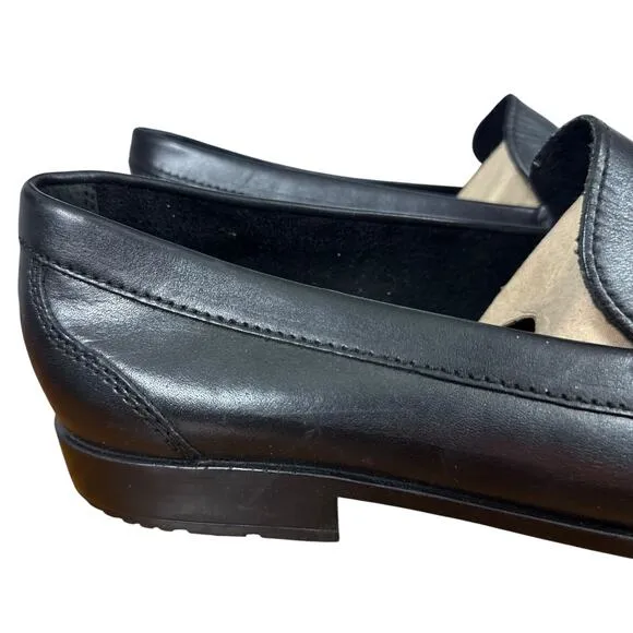 Rockport Classic Venetian Loafers Black Leather Lightweight Slip On Shoes 12 W