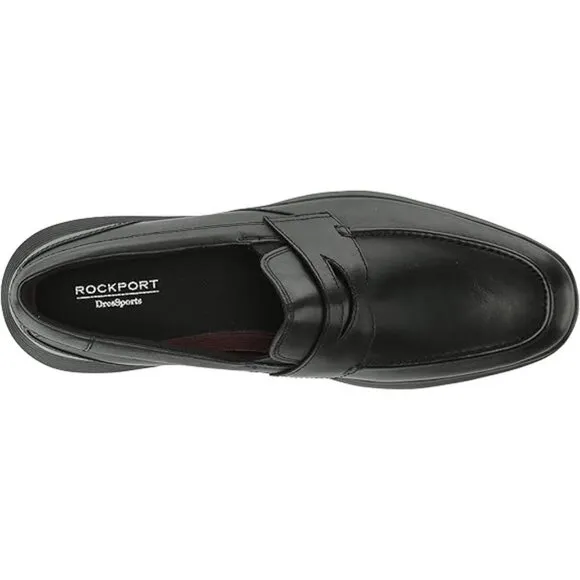 Rockport Men's Black Leather Loafers With Comfort Sole Black Size 9W Brand New