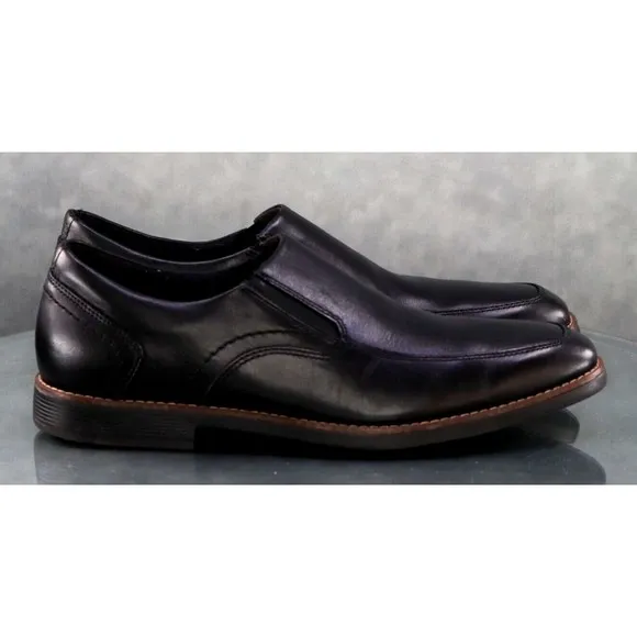 Rockport Men's Lightweight Slip On Dress Loafers Shoes Size 9 Leather Black