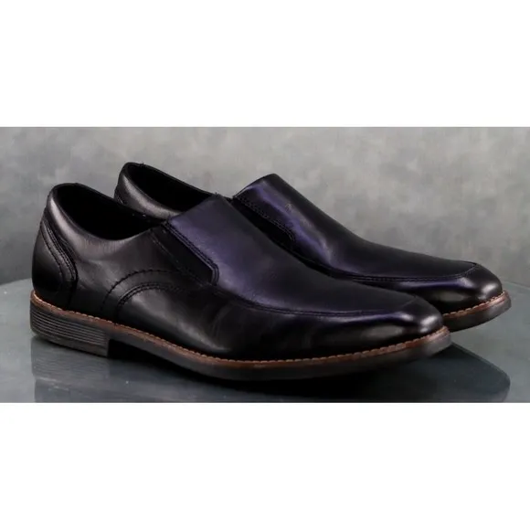 Rockport Men's Lightweight Slip On Dress Loafers Shoes Size 9 Leather Black