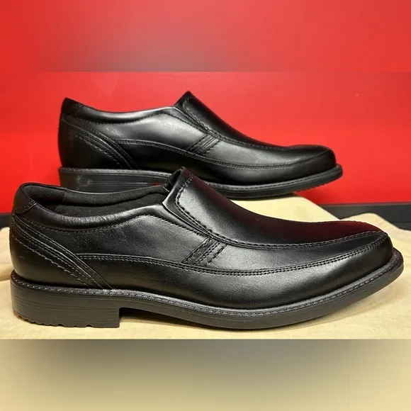 Rockport Walkability Black Leather Men’s Slip On Square Toe Loafers Size 11.5