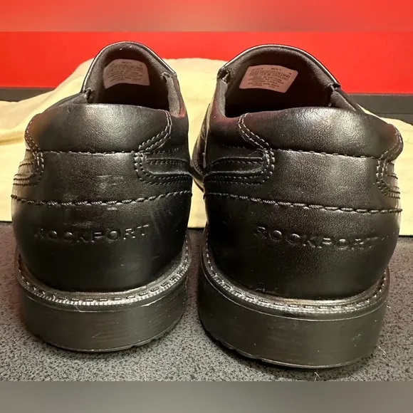 Rockport Walkability Black Leather Men’s Slip On Square Toe Loafers Size 11.5