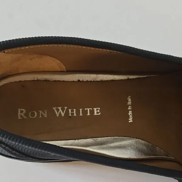Ron White Black Chunky Platform Loafers Slip-Ons