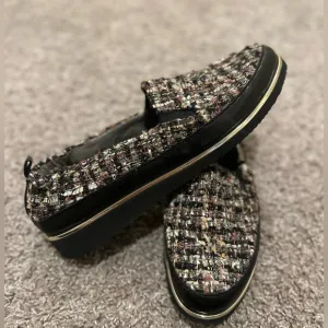 Ron White Loafers Tweed Sha-Nell Leather Slip On Lightweight, size 41 EU/10US