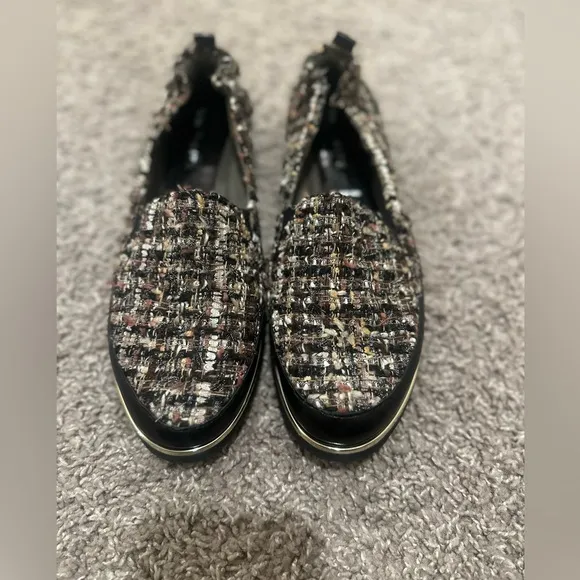 Ron White Loafers Tweed Sha-Nell Leather Slip On Lightweight, size 41 EU/10US