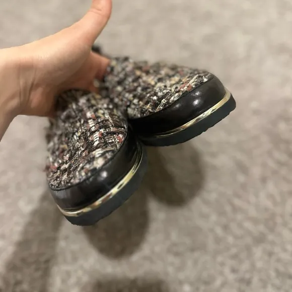 Ron White Loafers Tweed Sha-Nell Leather Slip On Lightweight, size 41 EU/10US