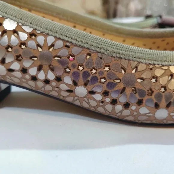 Ros Hommerson Ballet Flats Trisha Pewter Box 6.5N Narrow Metallic 6.5 With Box