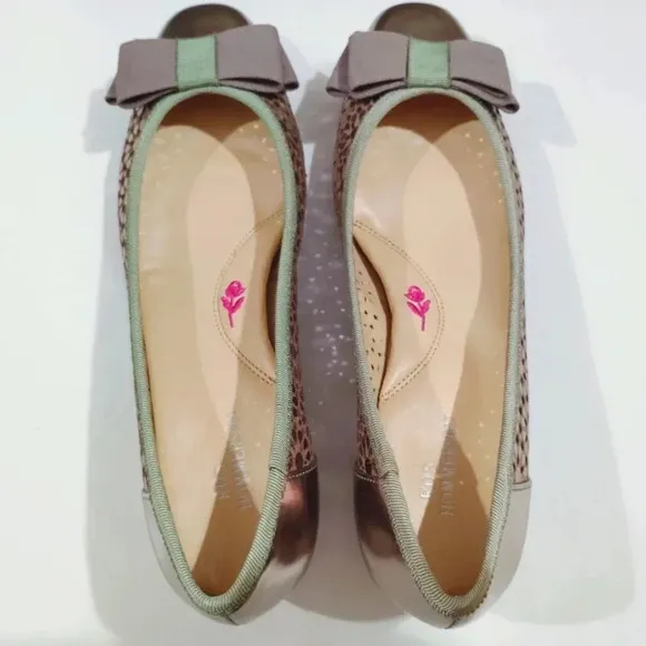 Ros Hommerson Ballet Flats Trisha Pewter Box 6.5N Narrow Metallic 6.5 With Box