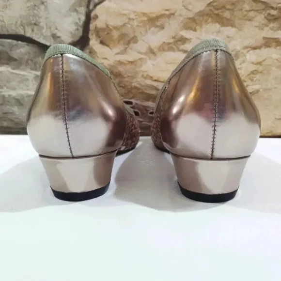 Ros Hommerson Ballet Flats Trisha Pewter Box 6.5N Narrow Metallic 6.5 With Box