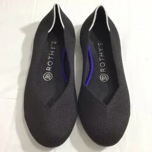 Rothy’s Black Round Toe Ballet Flats White Halo Slip-On Retired Good Condition
