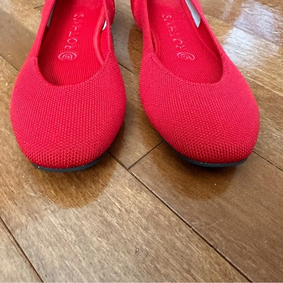 Rothy’s Cardinal Square Toe Flats Size 7.5