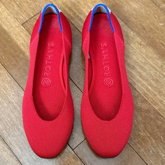 Rothy’s Cardinal Square Toe Flats Size 7.5