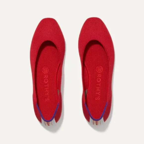 Rothy’s Cardinal Square Toe Flats Size 7.5
