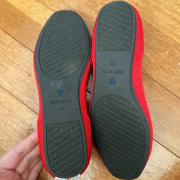 Rothy’s Cardinal Square Toe Flats Size 7.5
