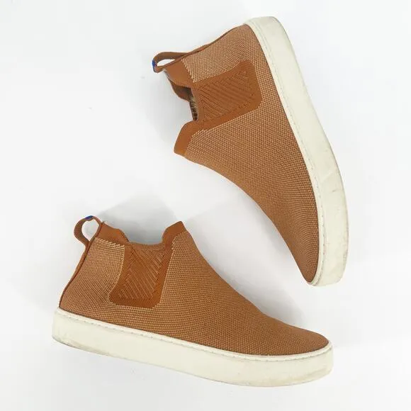 Rothy's Chelsea Ankle Boot Sneakers Fawn Knit Casual Size 8