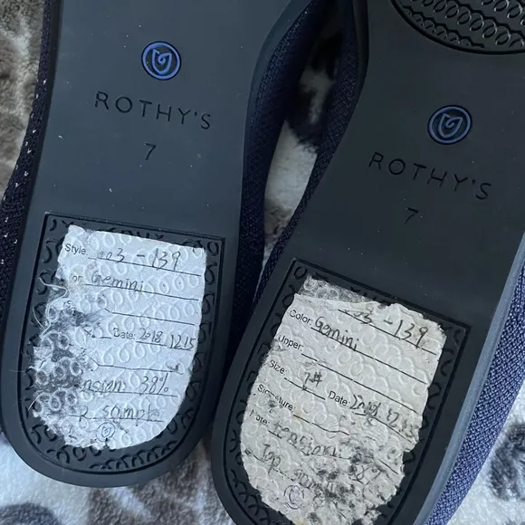 Rothy’s Gemini Loafers‎ Navy Blue Silver Sparkles Limited Edition Zodiac Flats