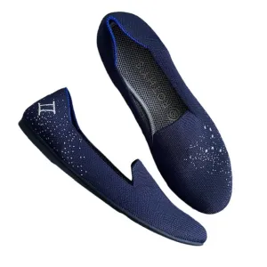Rothy’s Gemini Loafers‎ Navy Blue Silver Sparkles Limited Edition Zodiac Flats