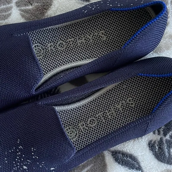 Rothy’s Gemini Loafers‎ Navy Blue Silver Sparkles Limited Edition Zodiac Flats