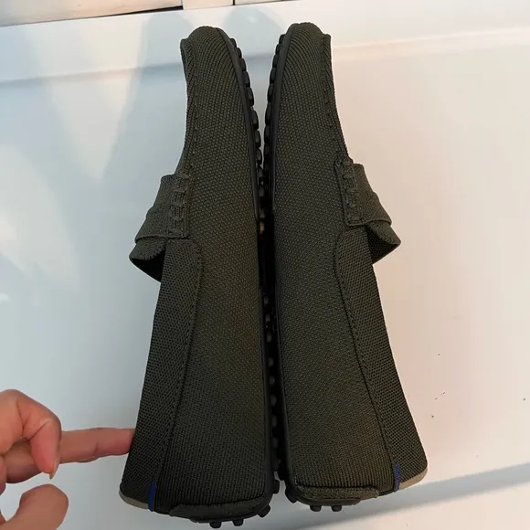Rothy's Green Loafers with Moccasin Stitching