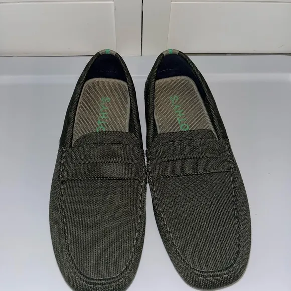 Rothy's Green Loafers with Moccasin Stitching