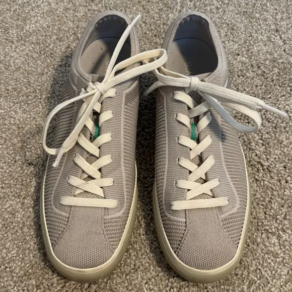 Rothy's Lace Up Tan Comfort Sneakers Size 8