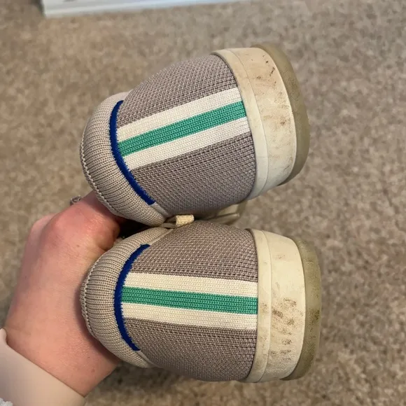 Rothy's Lace Up Tan Comfort Sneakers Size 8