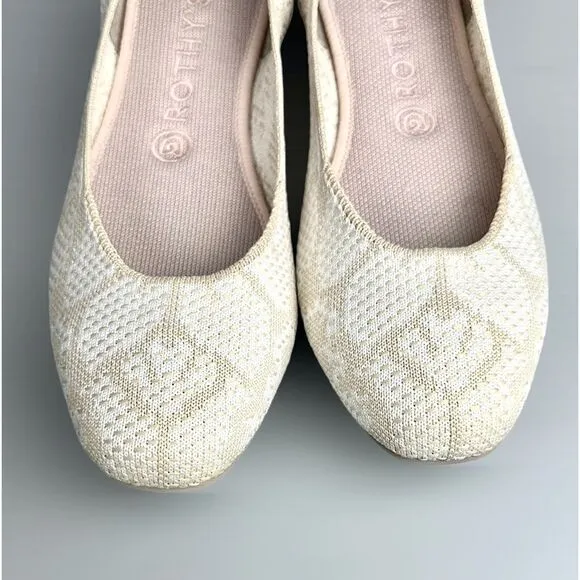 Rothy's Lily The Square Toe Retired Rare White Cream Ballet Flats US 9,5